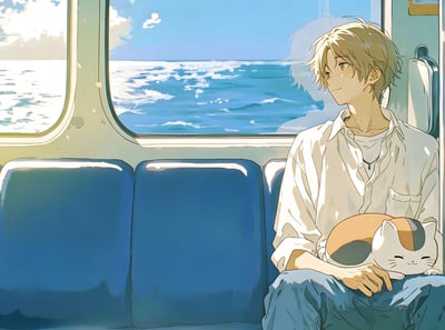 【預購】夏目友人帳《列車夏目》動漫裝飾畫 X H2工作室4
