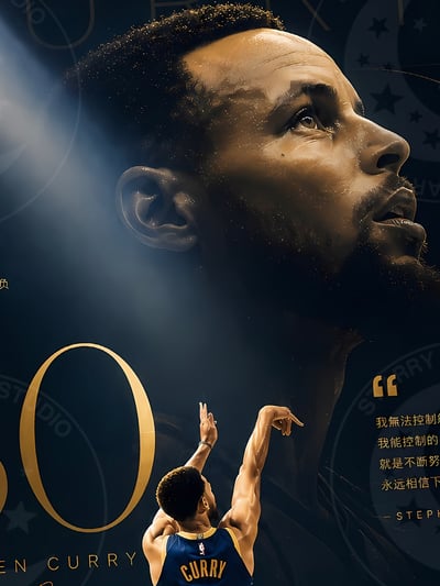 【預購】NBA《投籃Curry》金州勇士裝飾畫 X 星空工作室5
