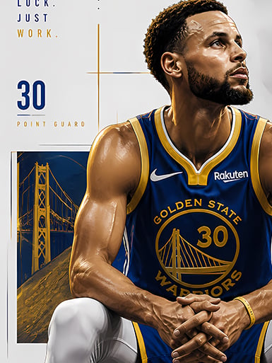 【預購】NBA《坐姿柯瑞》裝飾畫&冰箱貼 X 巴洛克工作室5