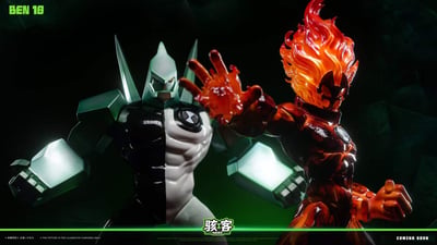 【預購】Ben 10 火焰人Heatblast&鑽石戰神Diamondhead X 駭客工作室3