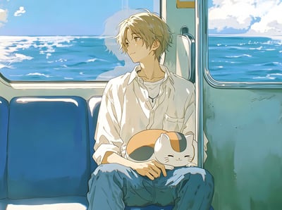 【預購】夏目友人帳《列車夏目》動漫裝飾畫 X H2工作室5