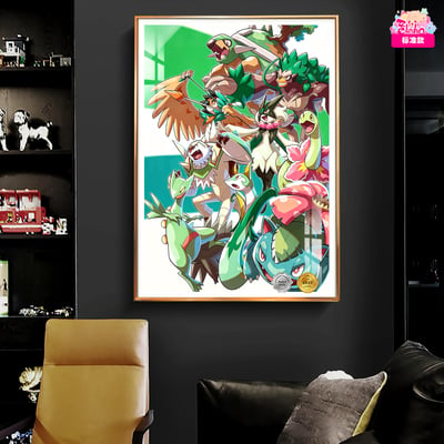 【預購】寶可夢 水火草系三聯 主題高清裝飾畫 X 阿喵畫社3
