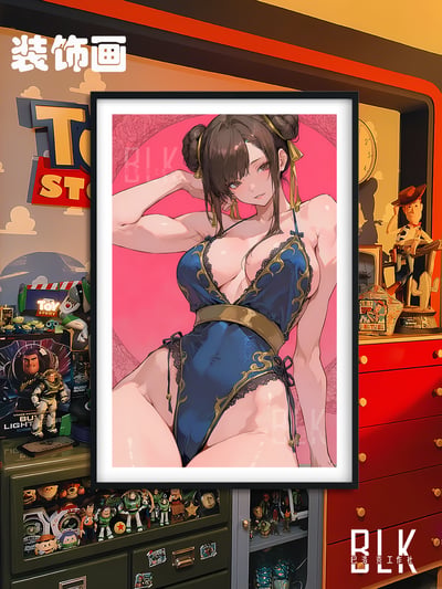 【預購】街頭霸王《蕾絲春麗》動漫裝飾畫&冰箱貼 X 巴洛克工作室4