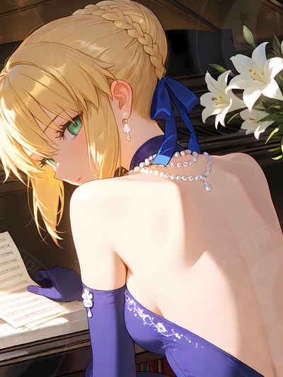 【預購】Fate《鋼琴saber》動漫裝飾畫 X 星空工作室5