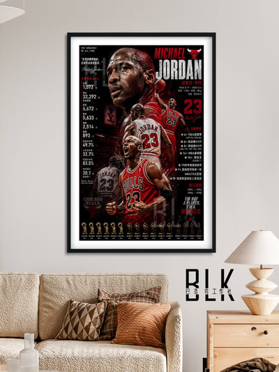 【預購】NBA《數據喬丹》公牛隊裝飾畫&冰箱貼 X 巴洛克工作室2