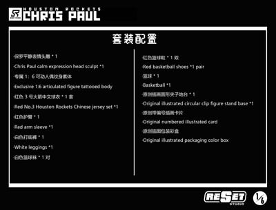 【預購】NBA 收藏級可動人偶套裝 中文火箭紀念版-保羅 X Reset-Studio12