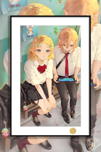 【預購】薩爾達傳說《校服塞爾達林克》裝飾畫 X H2工作室2
