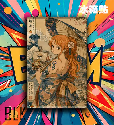 【預購】海賊王《和服娜美》裝飾畫&冰箱貼 X 巴洛克工作室3