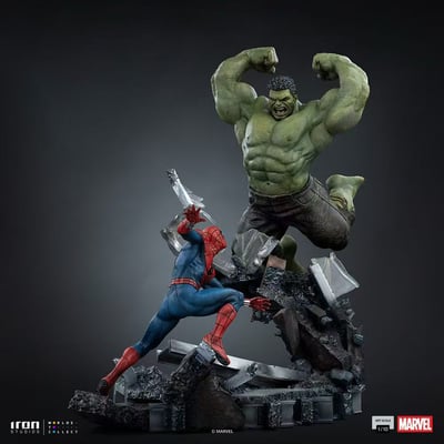 【售罄展示追加請私訊客服@toystationtw】Marvel漫威 MARCAS143426-10 蜘蛛人vs綠巨人 X Iron Studios5
