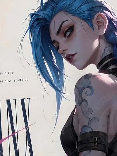 【預購】英雄聯盟《Jinx》動漫遊戲裝飾畫畫 X 星空工作室5