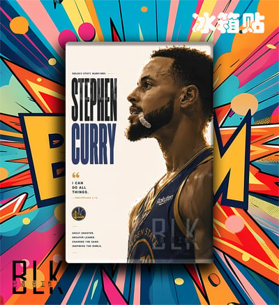 【預購】NBA《側顏庫裏》藝術裝飾畫&冰箱貼 X 巴洛克工作室3
