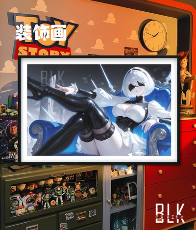 【預購】尼爾自動人形《王座2B》遊戲裝飾畫&冰箱貼 X 巴洛克工作室3