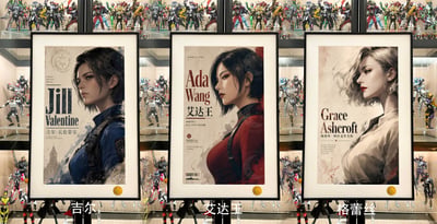 【預購】《惡靈古堡-艾達王/吉爾/格蕾絲》裝飾畫 X 星空工作室1