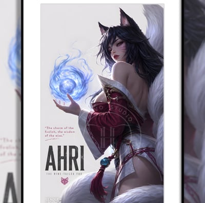 【預購】英雄聯盟《九尾妖狐》裝飾畫 X H2工作室1