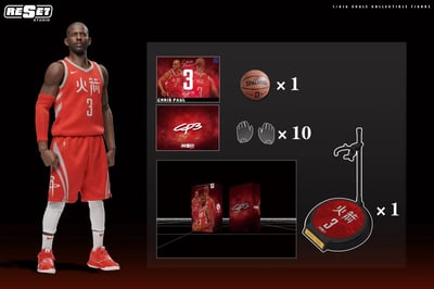 【預購】NBA 收藏級可動人偶套裝 中文火箭紀念版-保羅 X Reset-Studio6