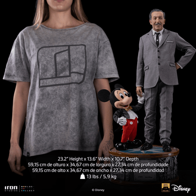 【售罄展示追加請私訊客服@toystationtw】Walt Disney & Mickey Mouse 華特·迪士尼和米老鼠 DSNEY145526-14 X Iron-Studio10