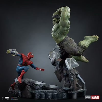 【售罄展示追加請私訊客服@toystationtw】Marvel漫威 MARCAS143426-10 蜘蛛人vs綠巨人 X Iron Studios3
