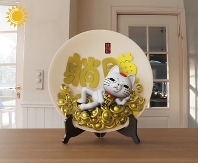 【現貨秒發】膽大黨 招財擺件 躺賺招財貓-高速婆婆 X 太陽模玩2