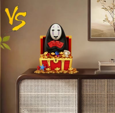 【預購】宮崎駿 家居系列20 招財無臉男 X VS模玩1