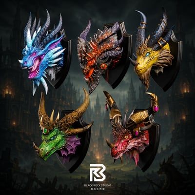 【預購】魔獸世界 私定系列 五色守護巨龍冰箱貼 X BRS黑石1