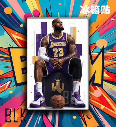 【預購】NBA《坐姿詹姆斯》裝飾畫&冰箱貼 X 巴洛克工作室3