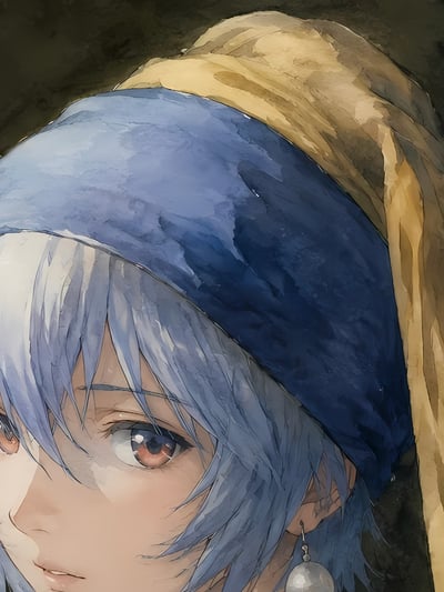 【預購】Eva新世紀福音戰士《戴珍珠耳環的零》動漫裝飾畫 X 星空工作室6