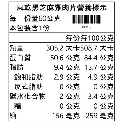 風乾黑芝麻雞肉片5