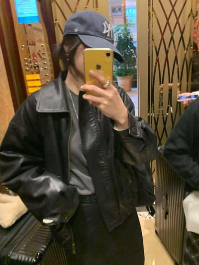 可拆毛毛領質感皮夾克3