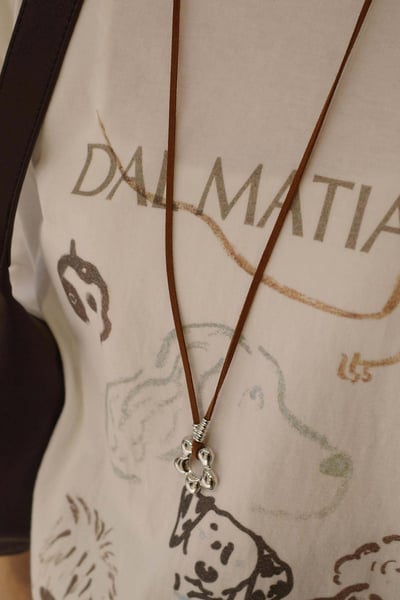 可調咖色麂皮小花長鍊13