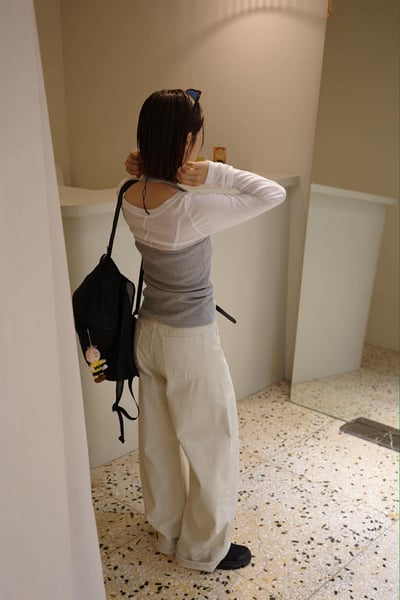 附皮帶繭型褲 ( 2色 )2