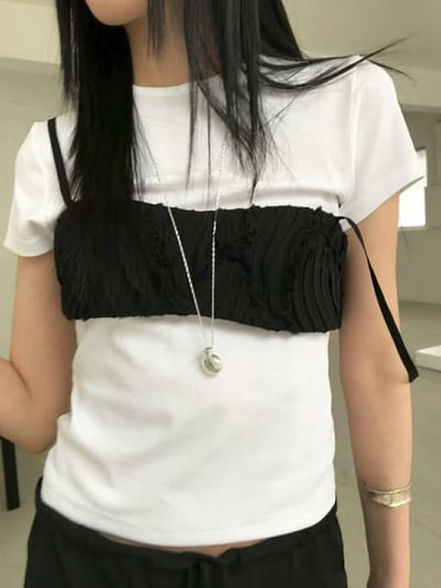 基礎薄款短TEE ( 白色/灰色 )13