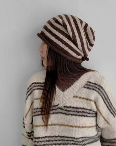 羊毛條紋堆堆帽 ( 5色 / 少量現貨 )18