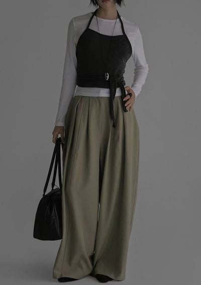 後鬆緊前打摺西褲 ( 3色 )5