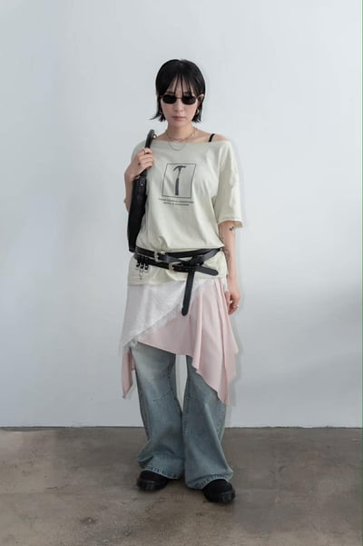 拼接蕾絲三角巾 ( 3色 )6