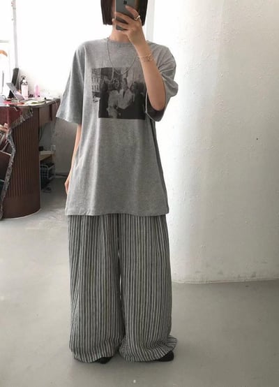 條紋棉麻抽繩褲  ( 3色 / 現貨 )7