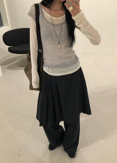 細緻蕾絲兩件式上衣 ( 3色 )13