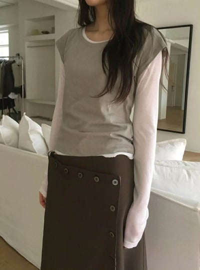 U領短袖上衣 ( 6色 )12