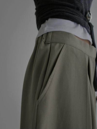 後鬆緊前打摺西褲 ( 3色 )6