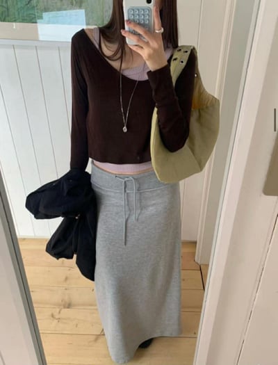 不對稱肩帶直紋背心 ( 5色 )5