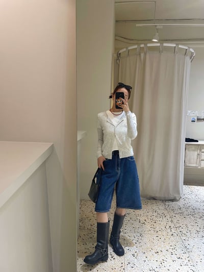 仿舊感釦環中筒靴14