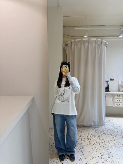 配色圓領條紋上衣 ( 4色 )25