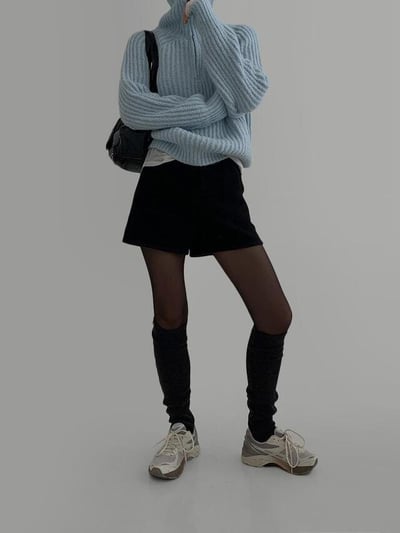 拉鍊半領織紋毛衣 ( 3色 )5