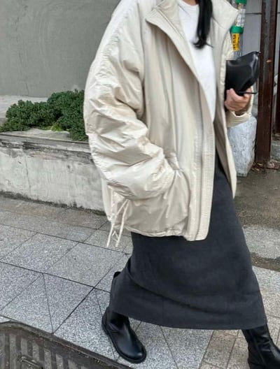 可束素面鋪棉外套 ( 2色 )7