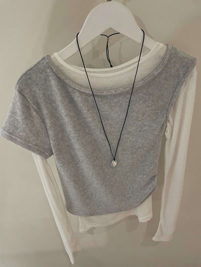 銀色墜飾黑繩長鍊 ( 少量現貨 )11