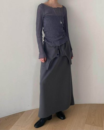 假兩件層次造型棉裙 ( 2色 )18