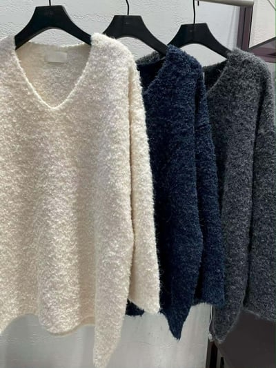 圍巾+V領毛衣SET ( 3色 )23