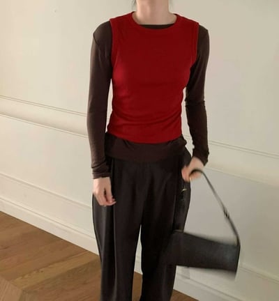 柔軟彈性圓領背心 ( 4色 / 少量現貨 )3