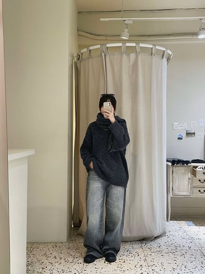 圍巾+V領毛衣SET ( 3色 )16