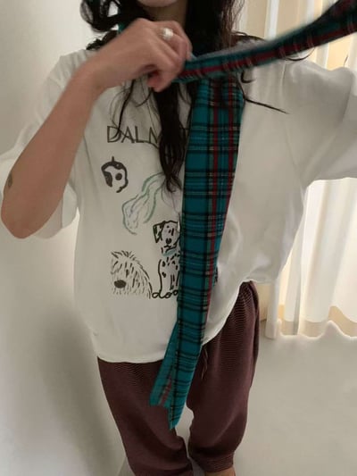 手繪感可愛小狗TEE ( 白色 )19