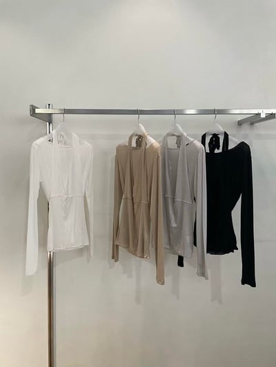 掛脖兩件式綁帶造型上衣 ( 4色 )9